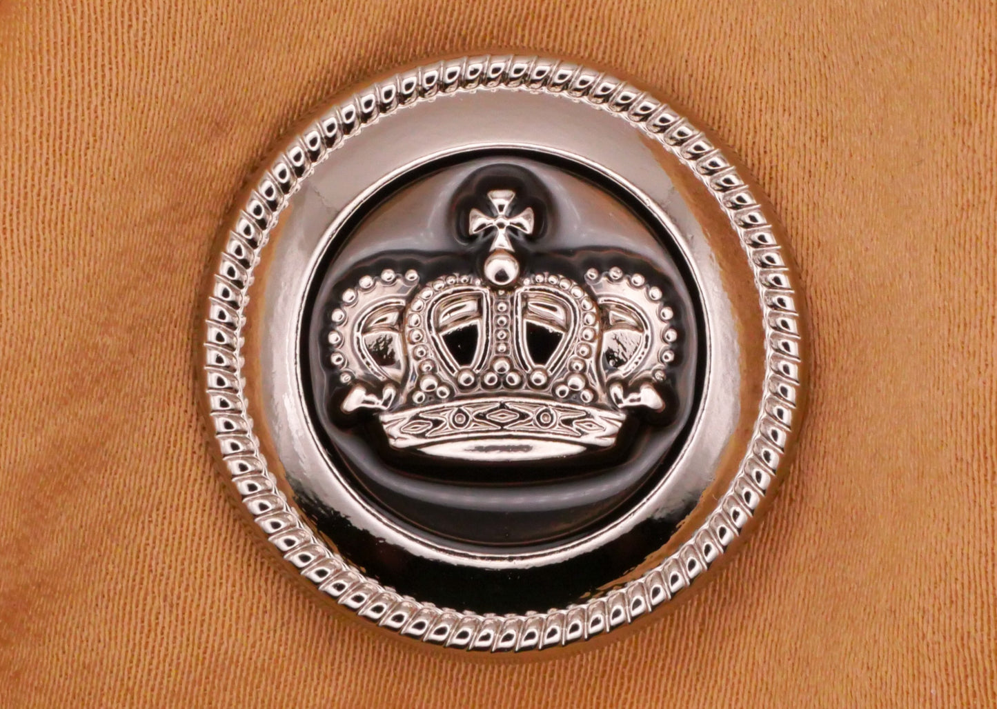 Crown Black Enamel Golden Silver Metal Button Various 23mm