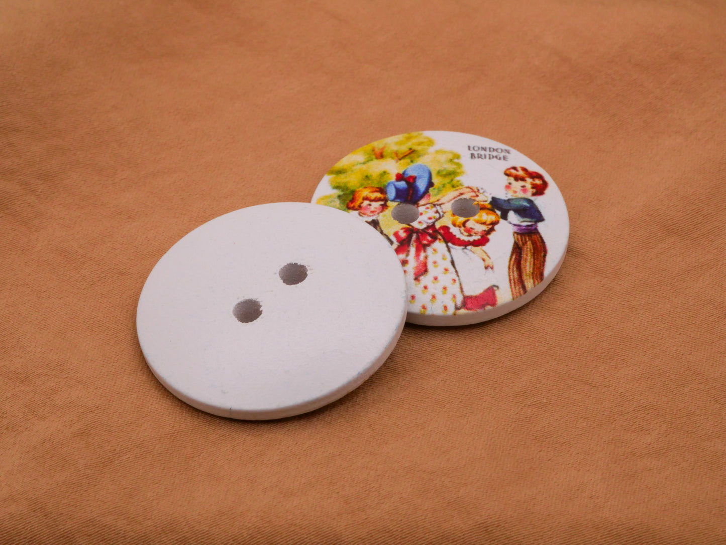 London Bridge Kids Nursery Rhyme Wood Sew-Thru Button 30mm