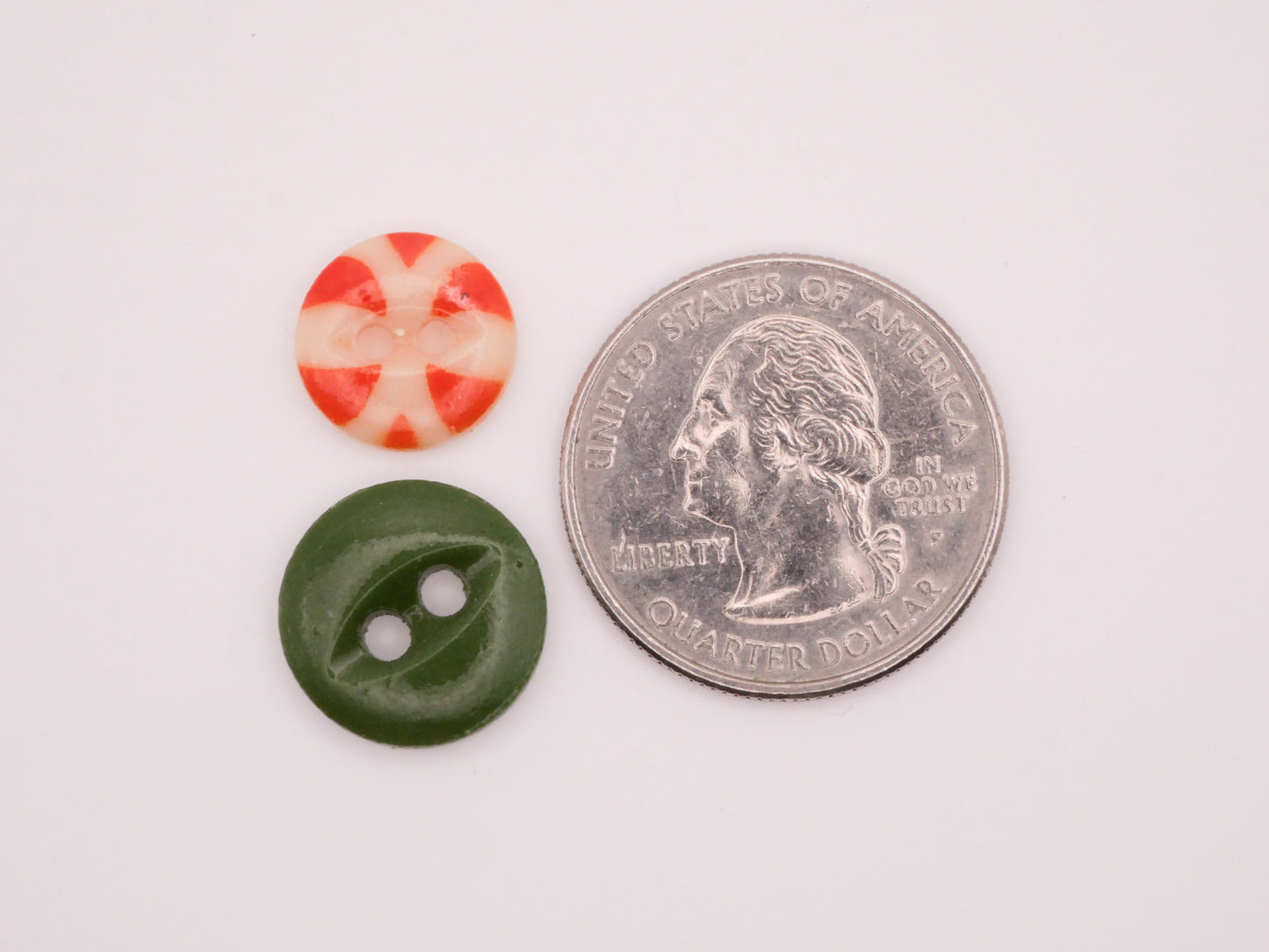 China Orange Green Antique Button Various 12-14mm