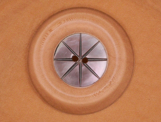 Lucite Sun Star Carved Smokey Mother of Pearl Large Plastic Button 37mm