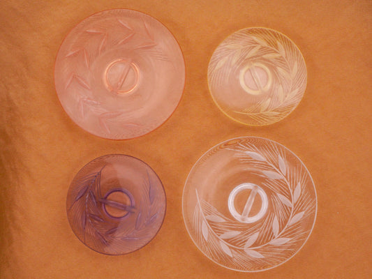 Grain Grass Etched Glass Look Purple Peach Vintage Plastic Button Various 31-40mm