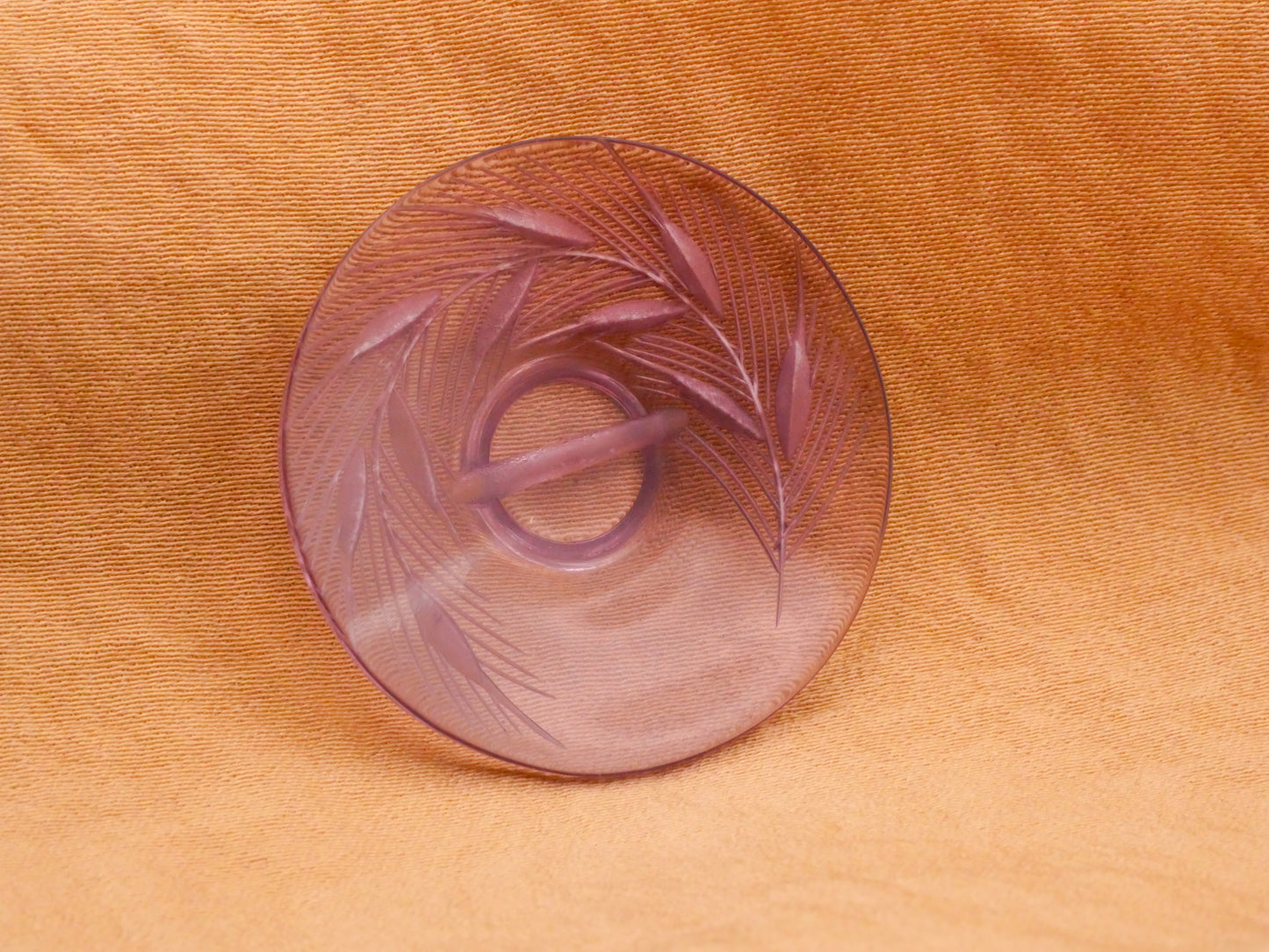 Grain Grass Etched Glass Look Purple Peach Vintage Plastic Button Various 31-40mm