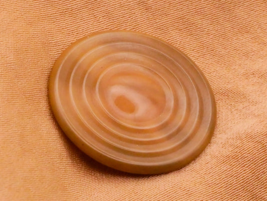 Vegetable Ivory Concentric Rings Sun Rays Tan Vintage Tagua Nut Button 22mm