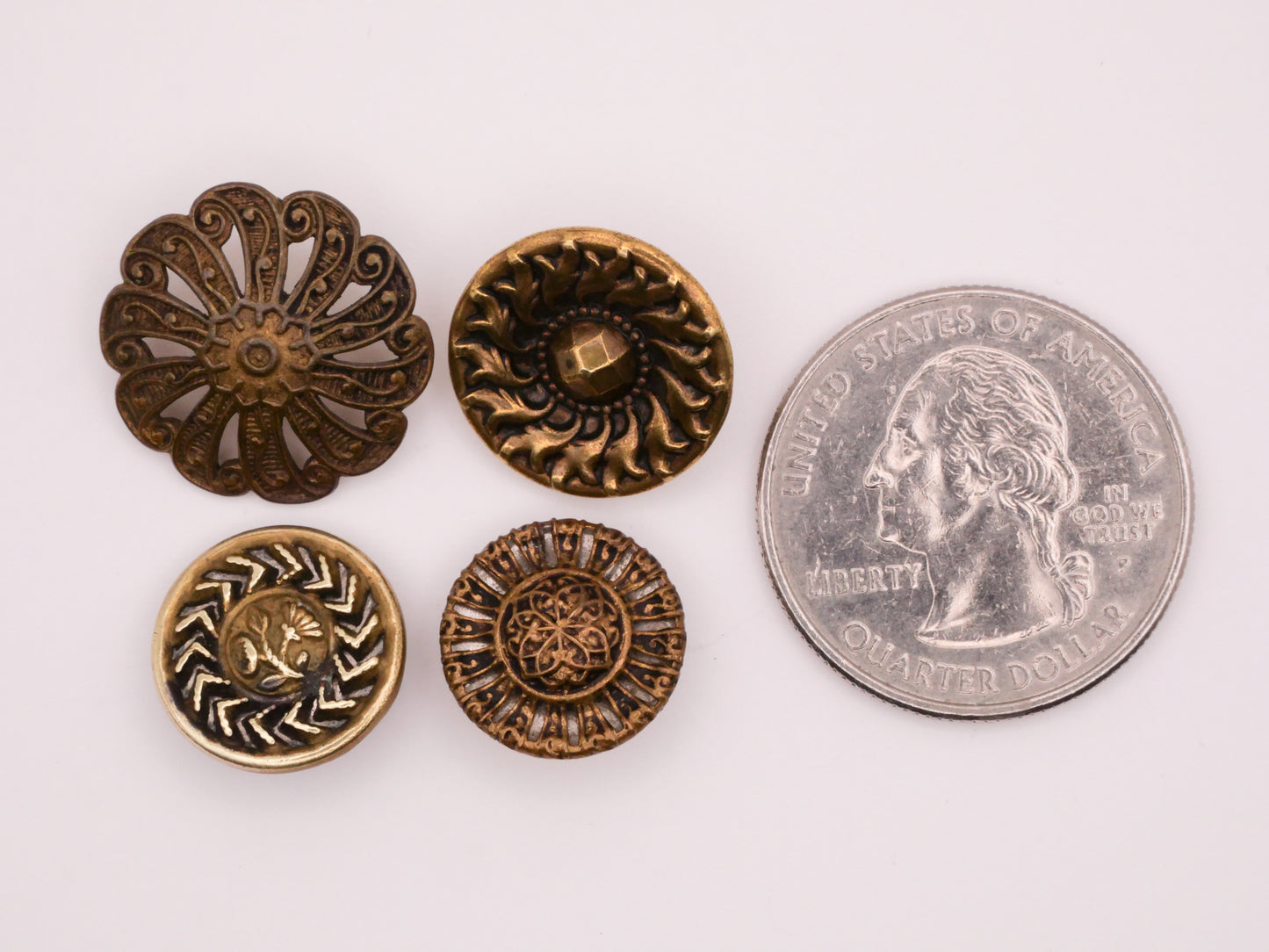 Sun Rays Celestial Antique Metal Button Various 14-18mm