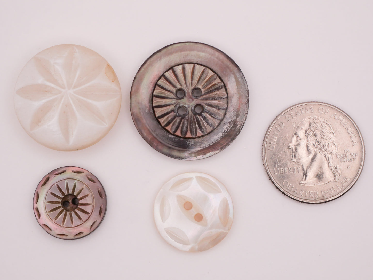 Sun Mother of Pearl Smokey Vintage Button Various 17-28mm