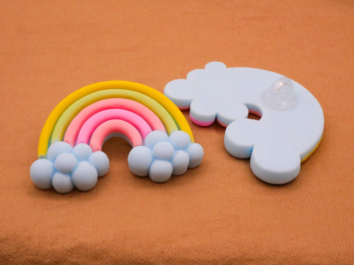 Rainbow Clouds Colorful Plastic Pair of Buttons Various 26-43mm