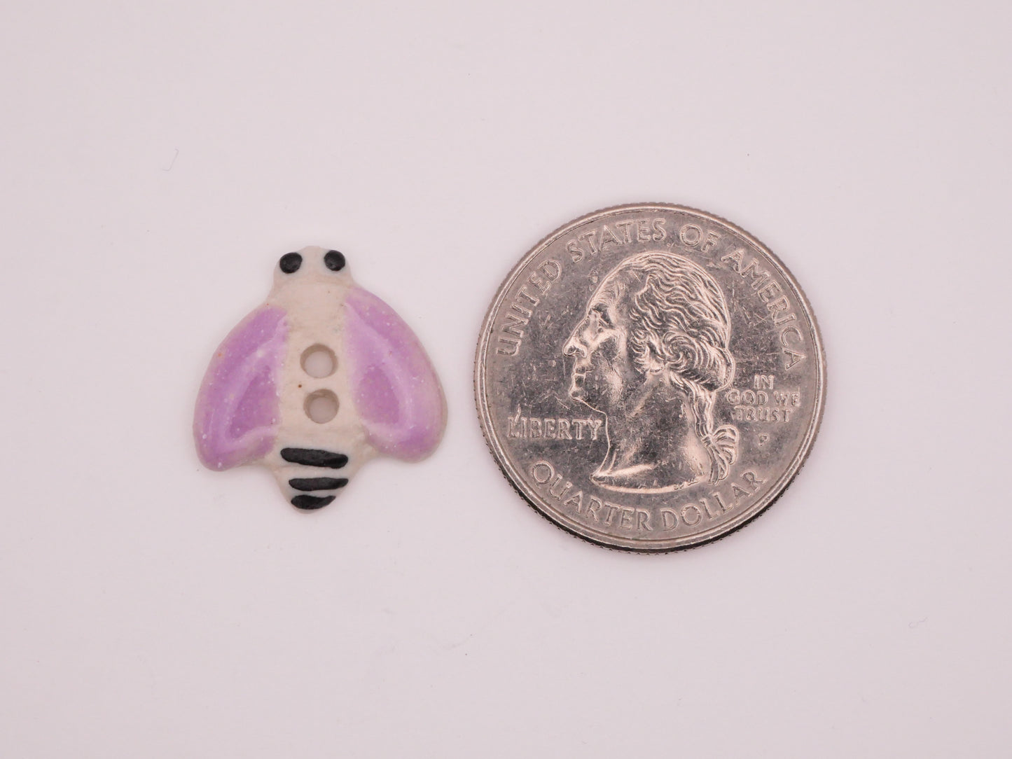 Bee Colorful Ceramic Hand-Painted Sew-Thru Button Various 18mm