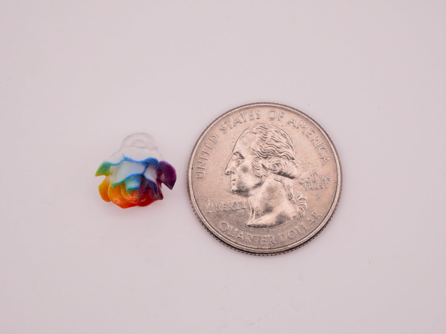 Rainbow Dyed Rose Plastic Set of Ten Buttons 13mm