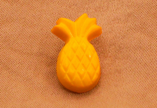 Pineapple Yellow Plastic Small Button 9x15mm