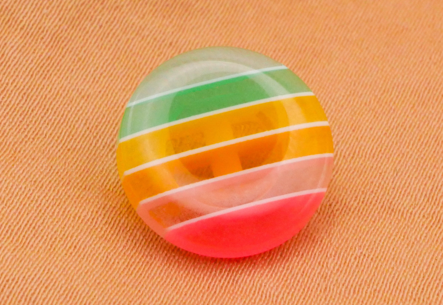 Summer Surfer Stripes Pink Yellow Green Plastic Set of Five Buttons 14mm