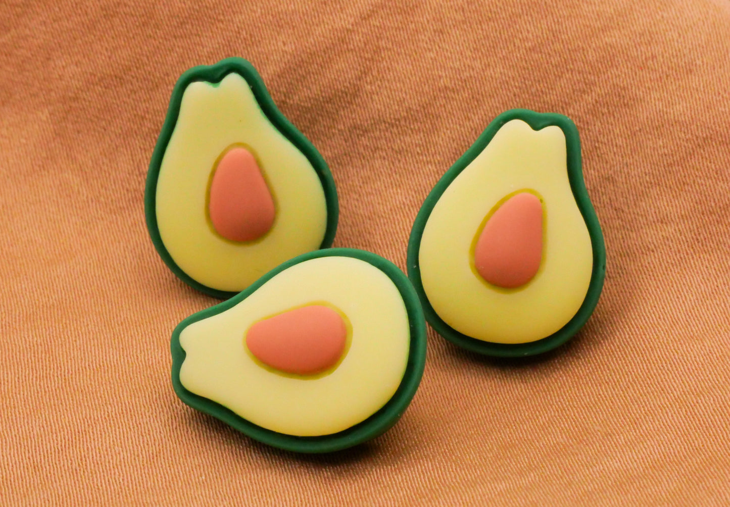 Avocado Food Soft Plastic Button 14x18mm