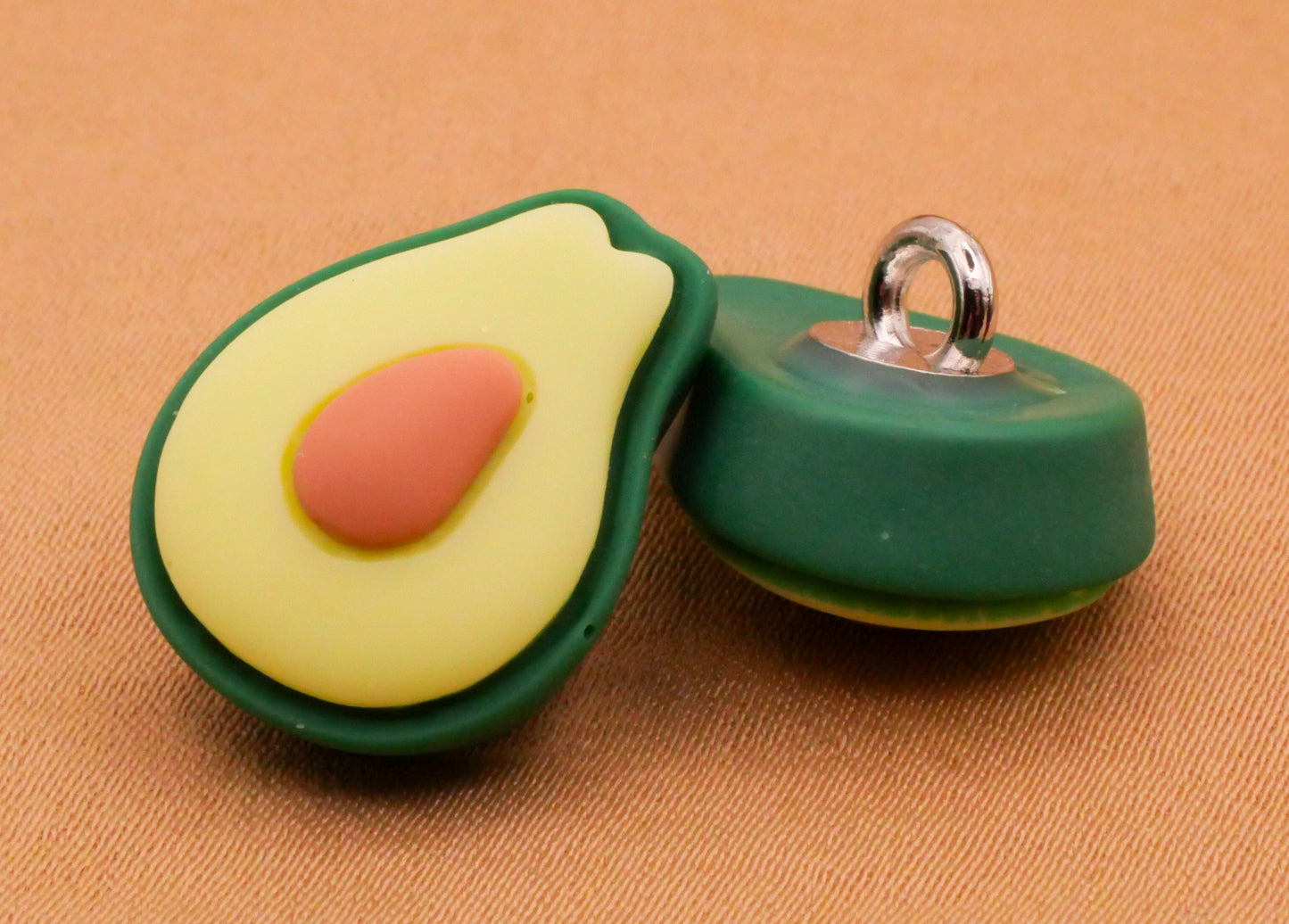 Avocado Food Soft Plastic Button 14x18mm