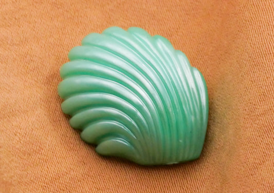 Shell Pearlized Turquoise Vintage Plastic Button 16x21mm