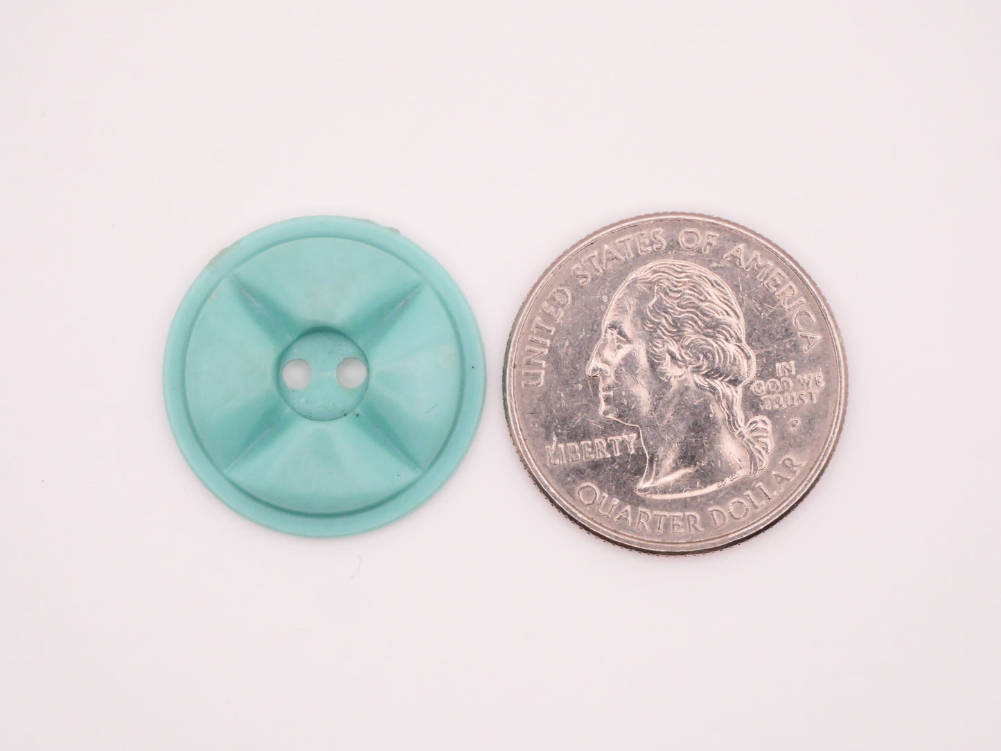 Seafoam Green Turquoise Vintage Plastic Sew-Thru Button 23mm