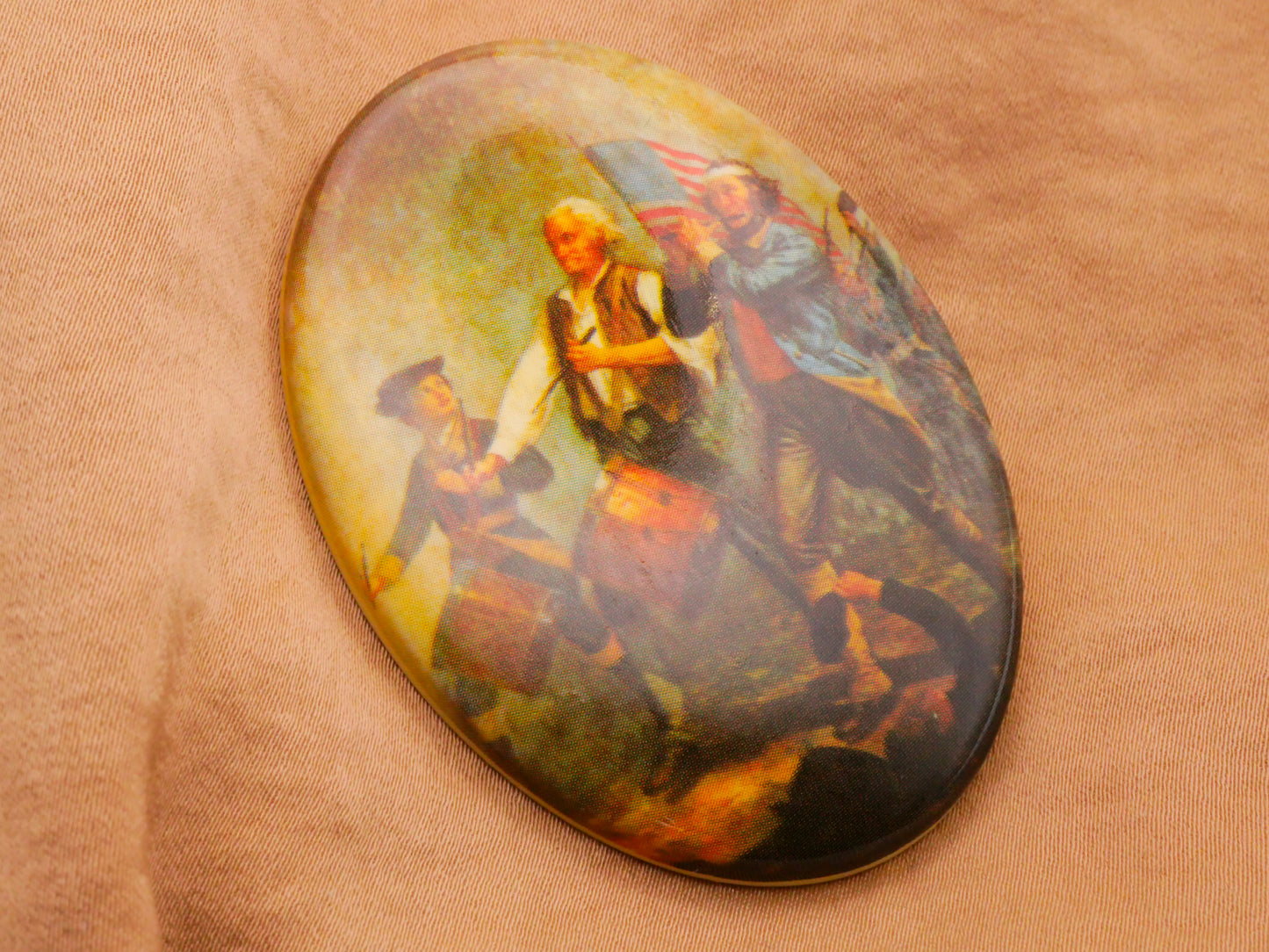 Spirit of 76 George Washington Archibald M Willard Painting Large Vintage Plastic Button 43x59mm