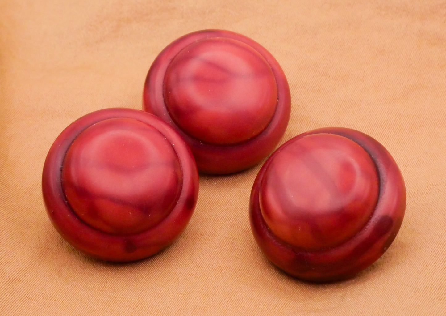 Marbled Maroon Celluloid Vintage Early Plastic Button 22mm