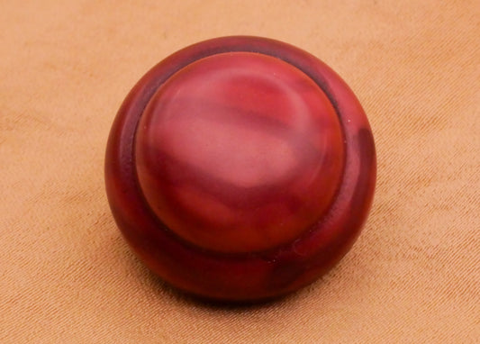 Marbled Maroon Celluloid Vintage Early Plastic Button 22mm