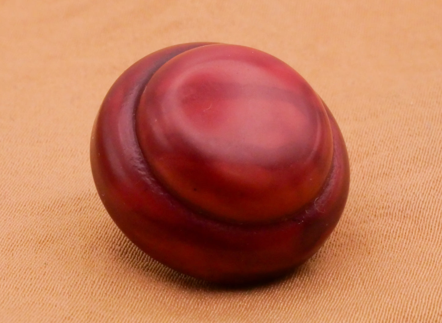 Marbled Maroon Celluloid Vintage Early Plastic Button 22mm