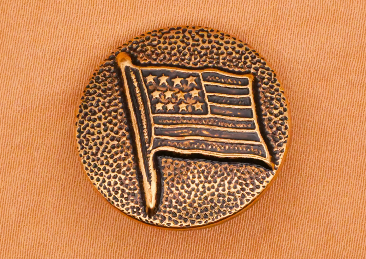 American Flag Texture Bronze Metal Button Various 15-23mm