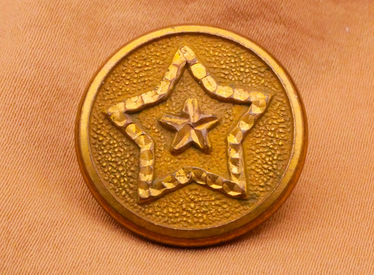 Star Bright Cut Brass Back Mark Antique Metal Button 23mm