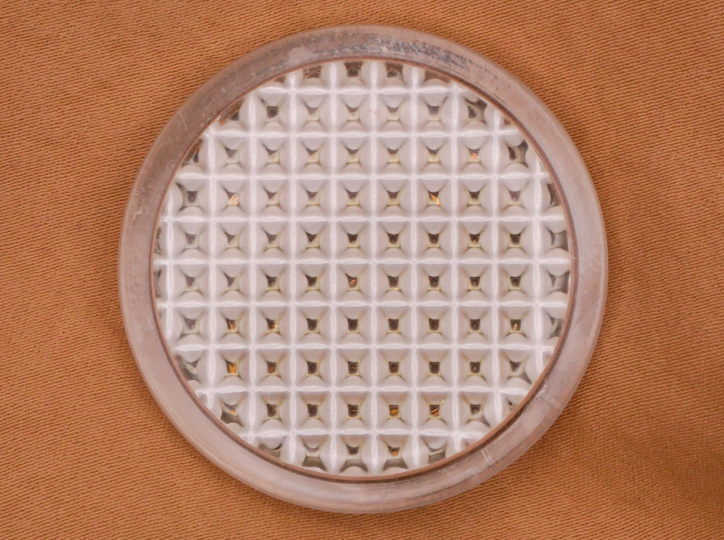 Lucite Basketweave Design Under Plastic Large Vintage Button 37mm