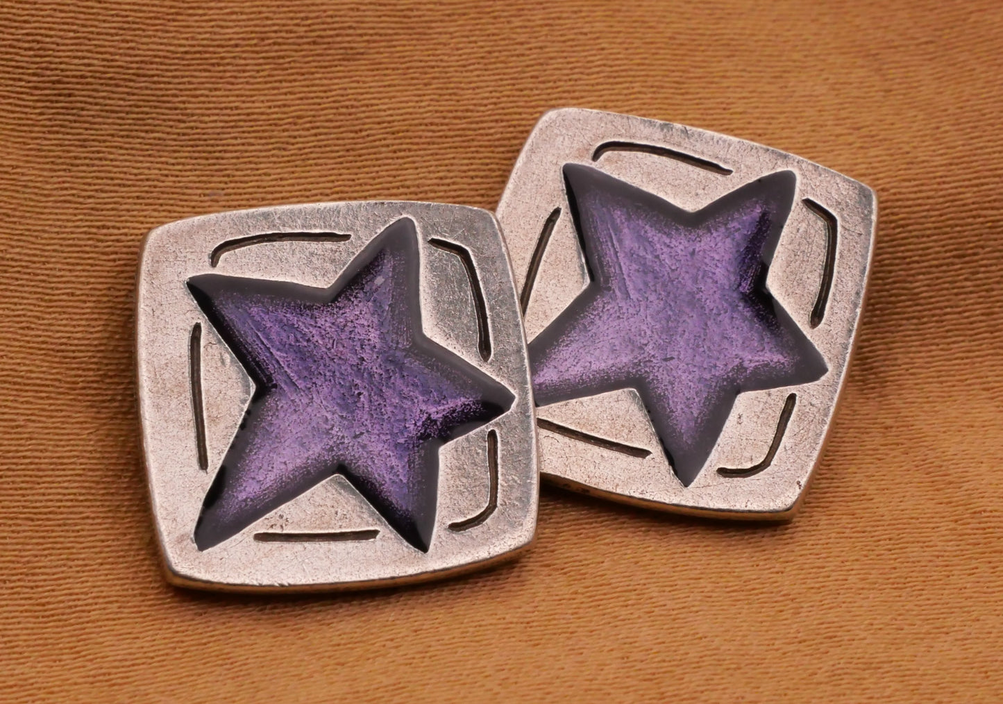 Star Blue Resin Danforth Pewter Metal Button 16mm