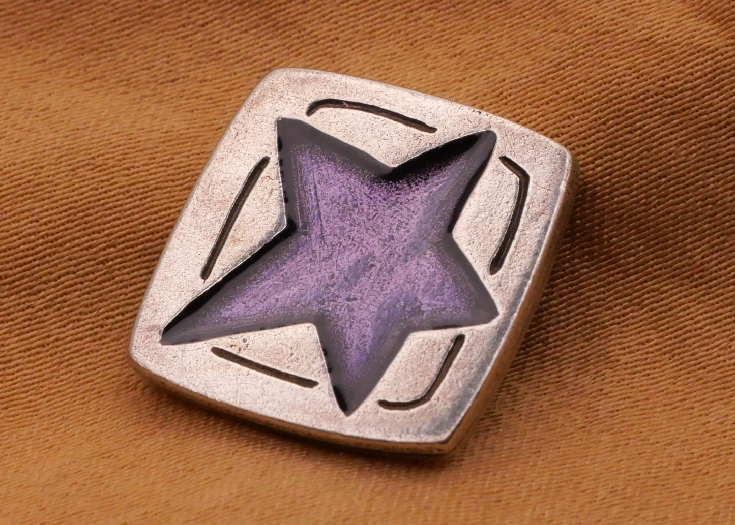 Star Blue Resin Danforth Pewter Metal Button 16mm