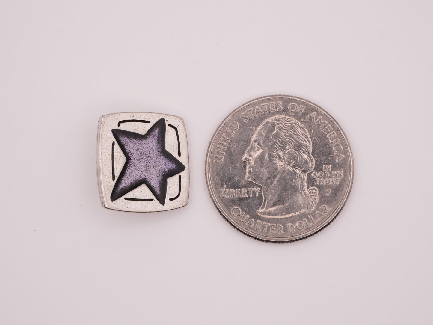 Star Blue Resin Danforth Pewter Metal Button 16mm