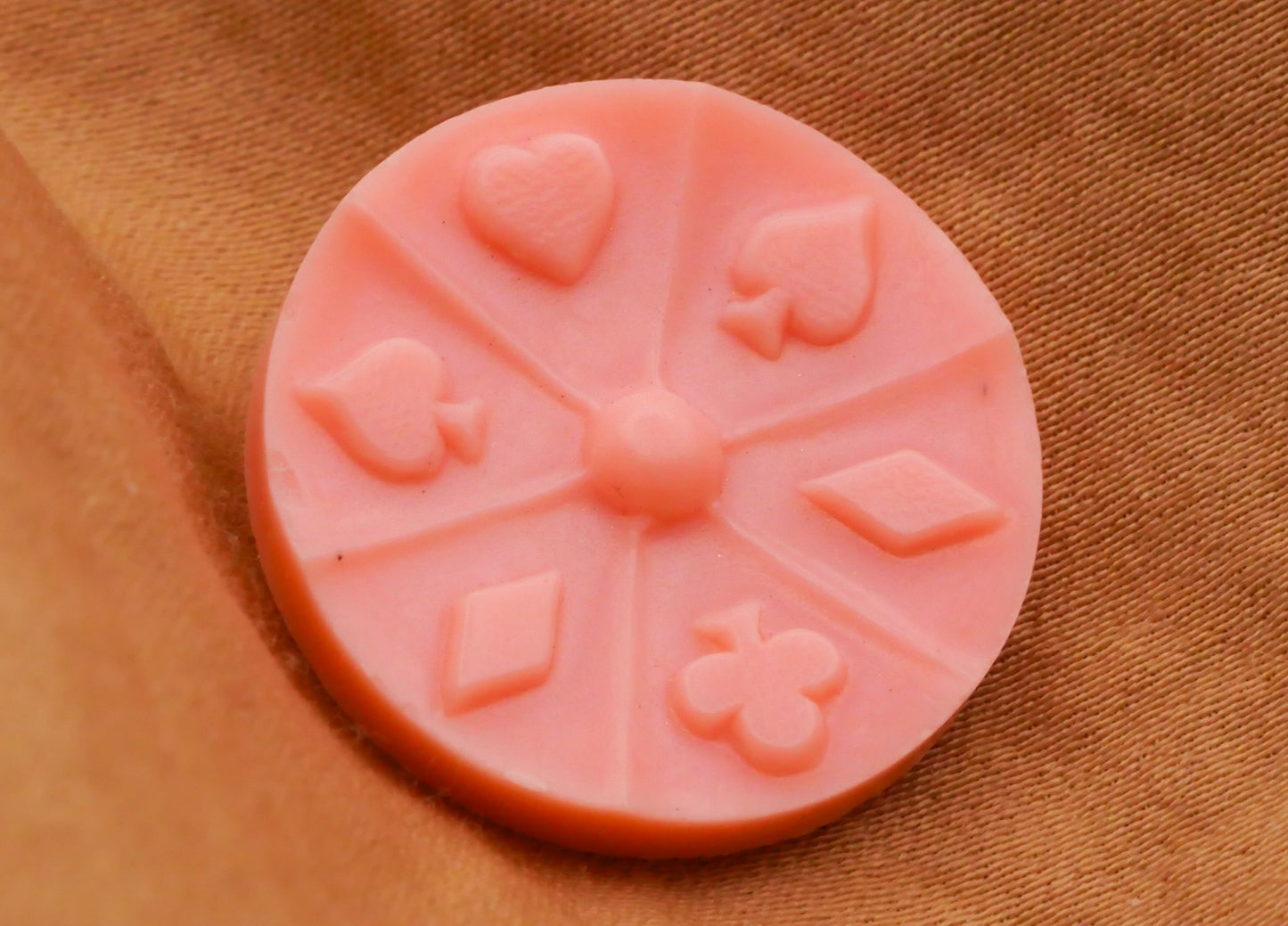 Card Suits Heart Diamond Spade Club Pink Red Vintage England Plastic Button Various 22mm