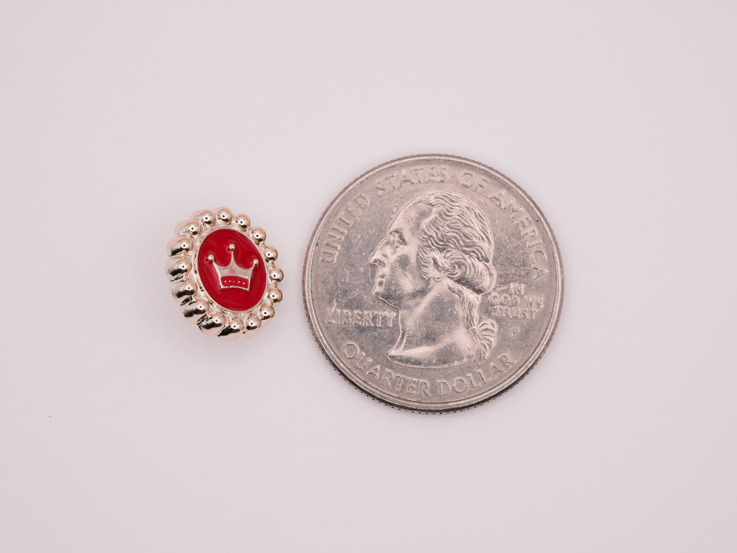 Crown Red Enamel Look Set of Three Plastic Buttons 12mm