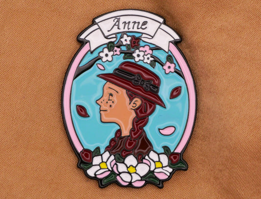 Anne of Green Gables Anne with an E Portrait Enamel Metal Button 26x35mm