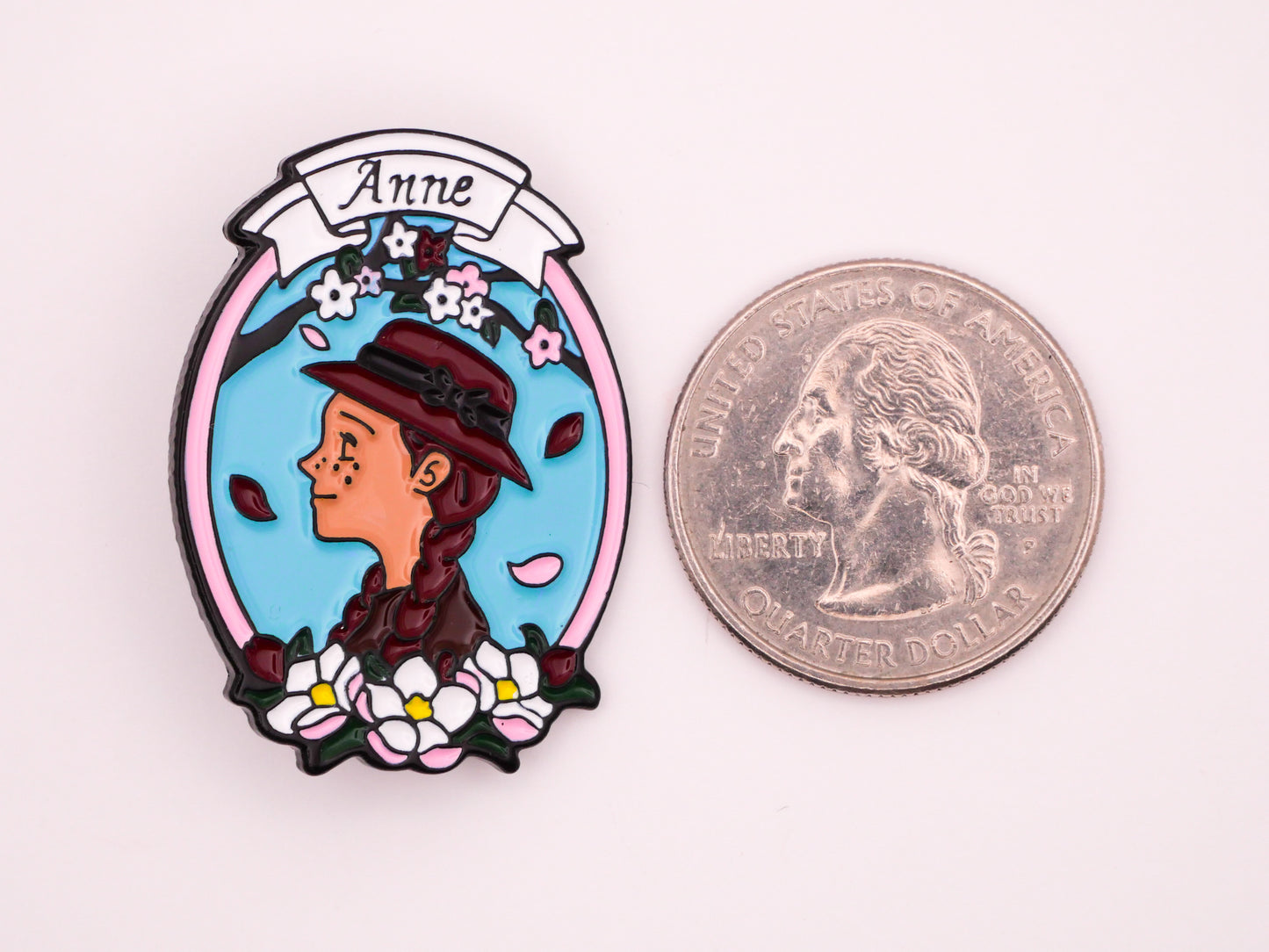 Anne of Green Gables Anne with an E Portrait Enamel Metal Button 26x35mm