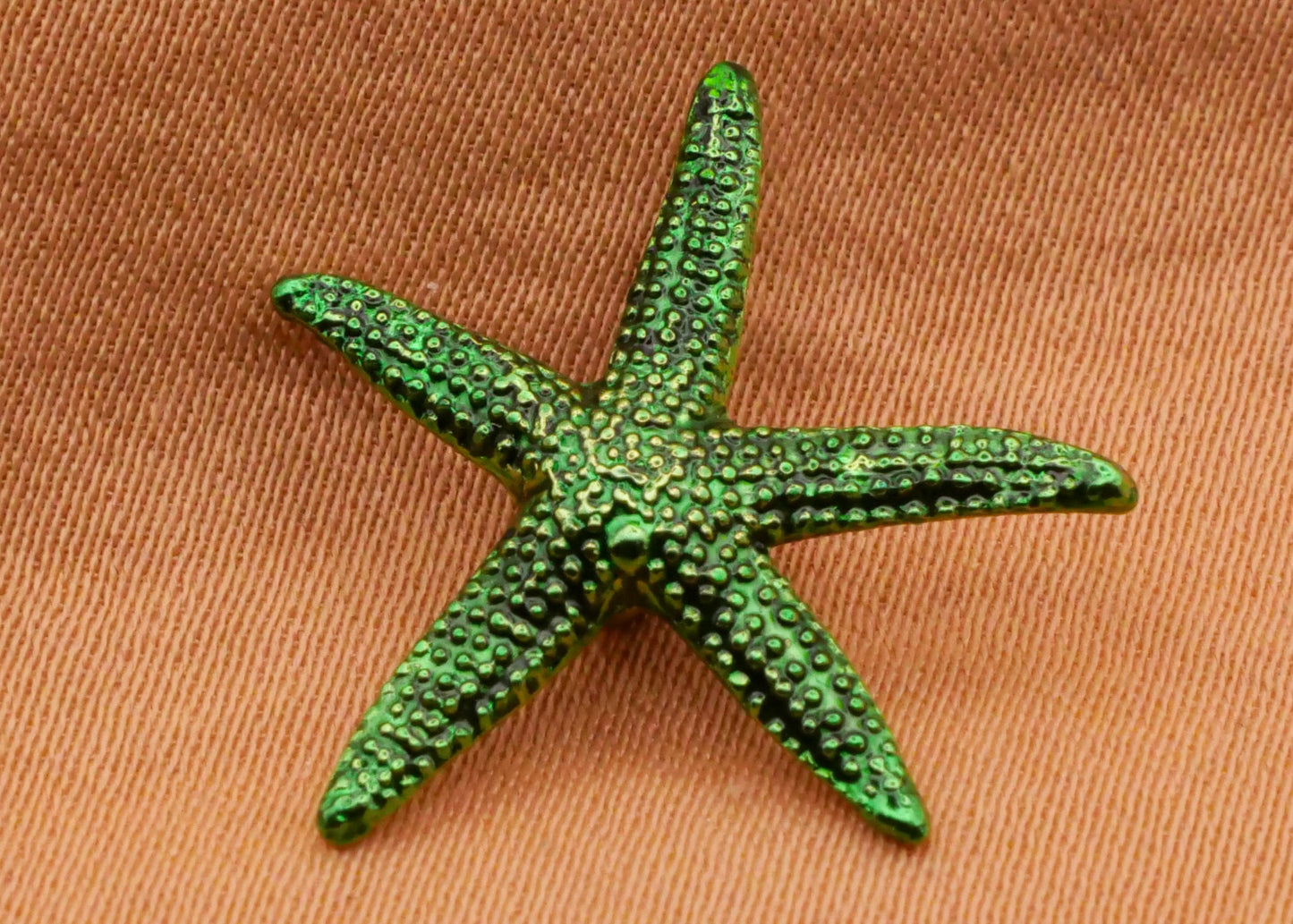 Starfish Hand-Painted Red Green Blue Brass Metal Button Various 18mm