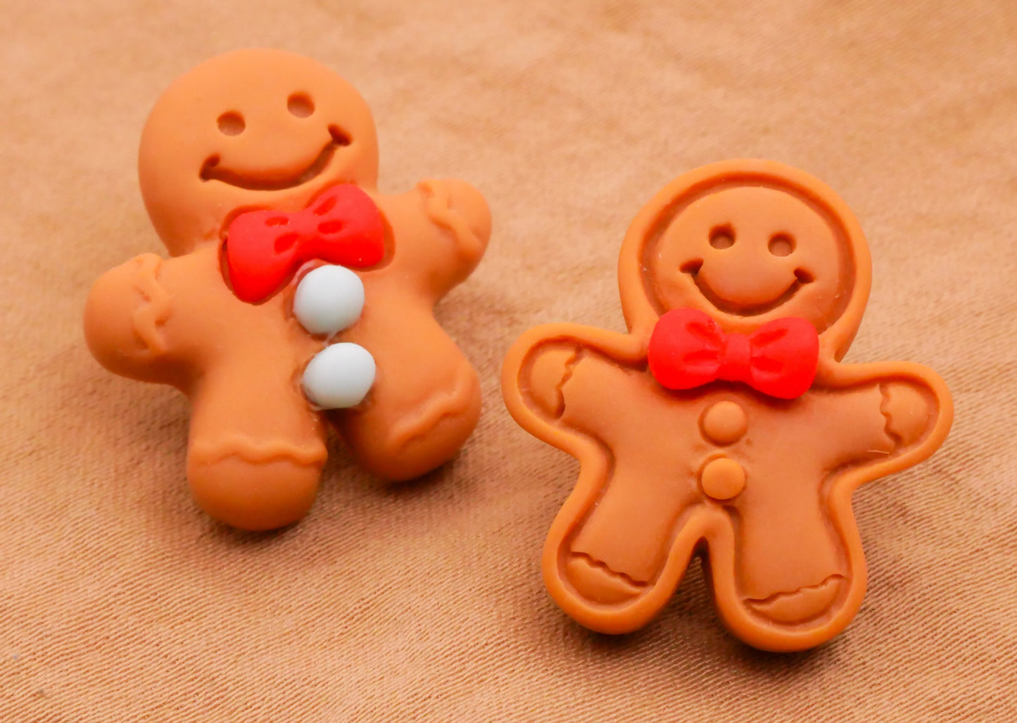 Gingerbread Man Soft Plastic Pair of Two Buttons Various 20x22mm