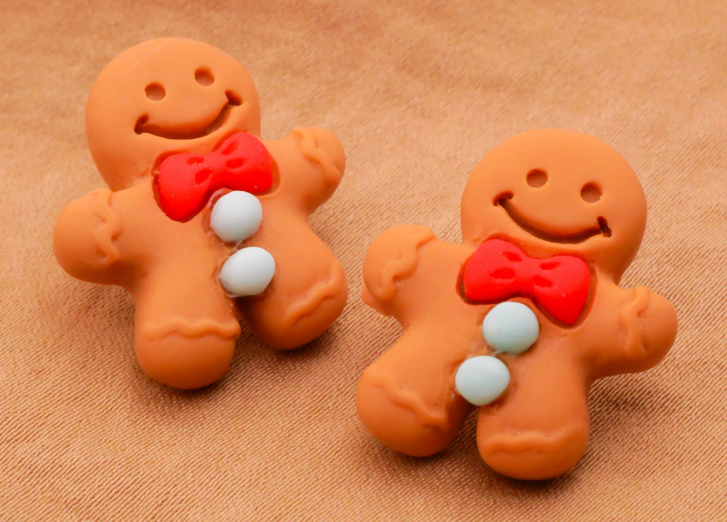 Gingerbread Man Soft Plastic Pair of Two Buttons Various 20x22mm