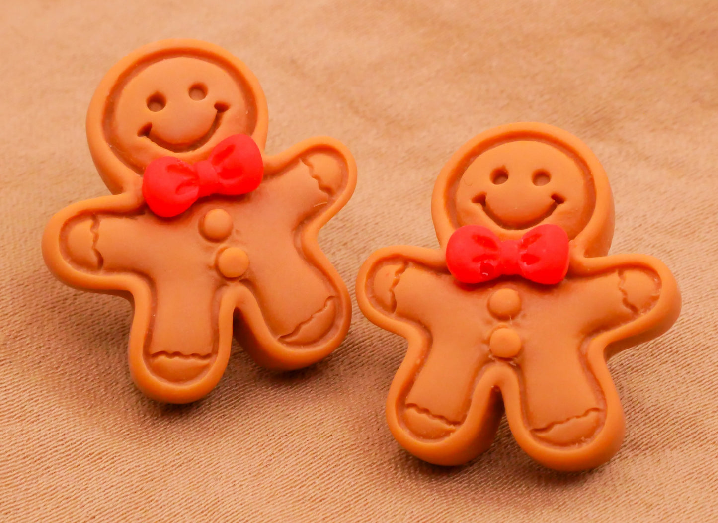 Gingerbread Man Soft Plastic Pair of Two Buttons Various 20x22mm