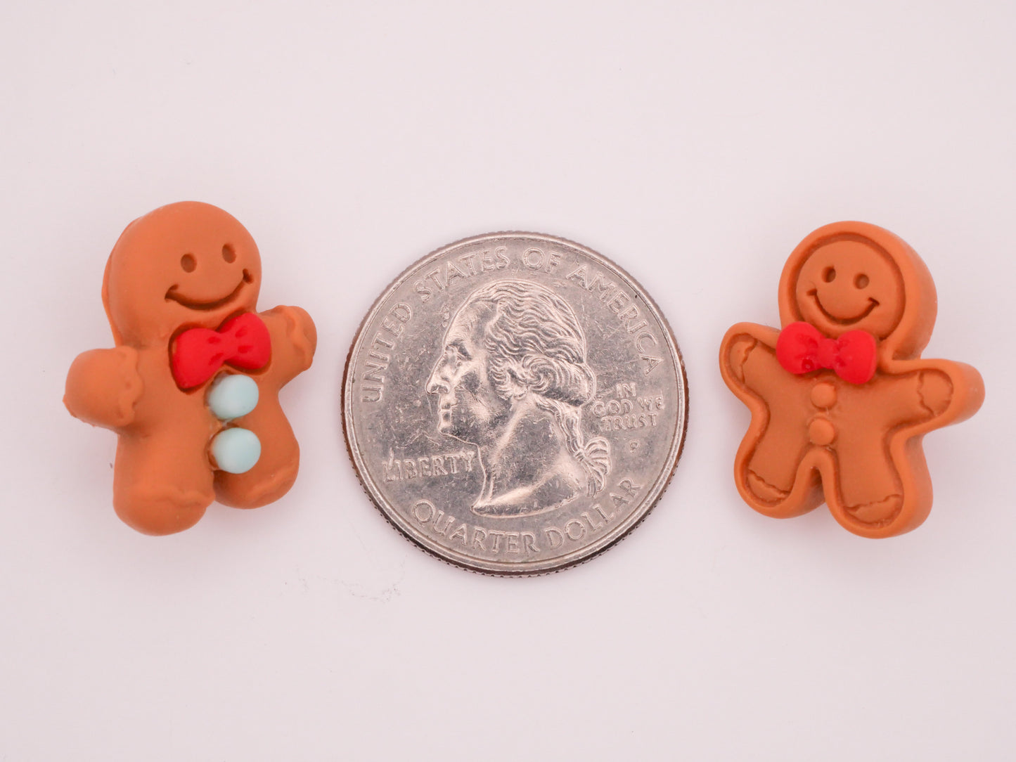 Gingerbread Man Soft Plastic Pair of Two Buttons Various 20x22mm