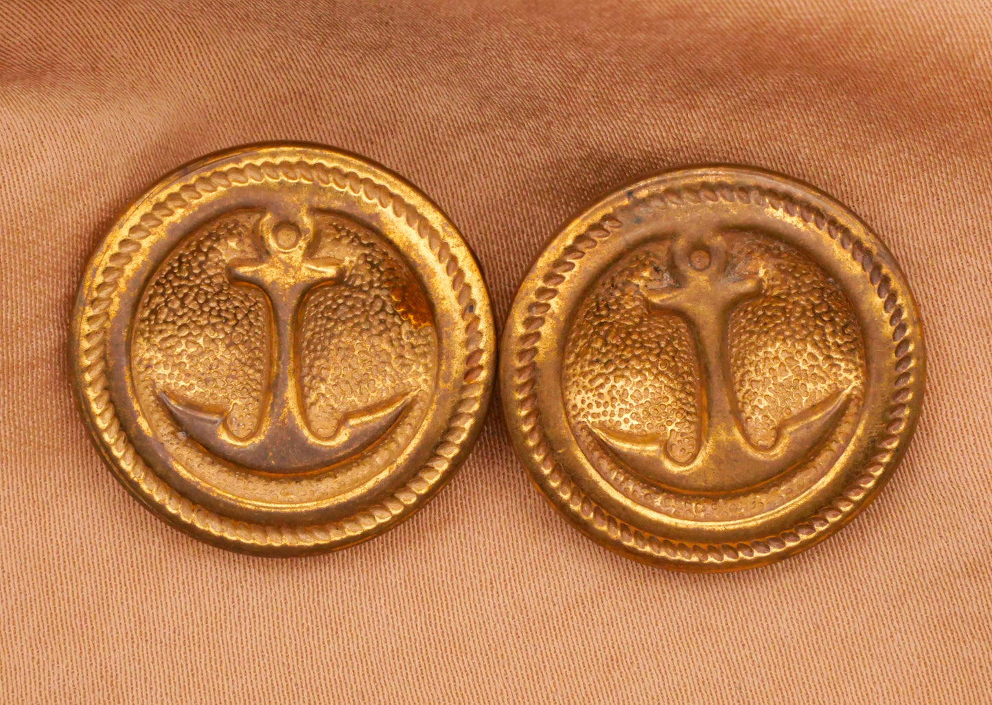 Anchor Rope Edge Vintage Brass Metal Button Various 23mm