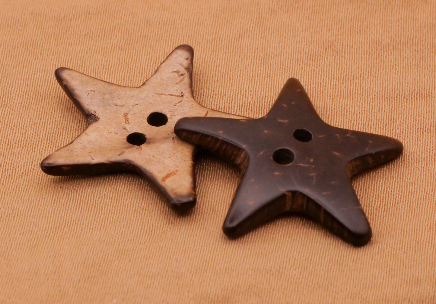 Star Starfish Coconut Shell Set of Five Buttons 24mm