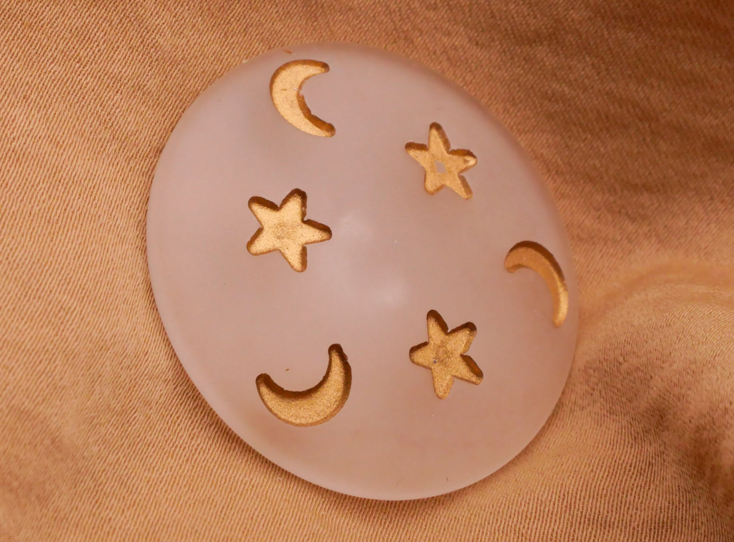 Moon Star Vintage Frosted Plastic Large Button 32mm