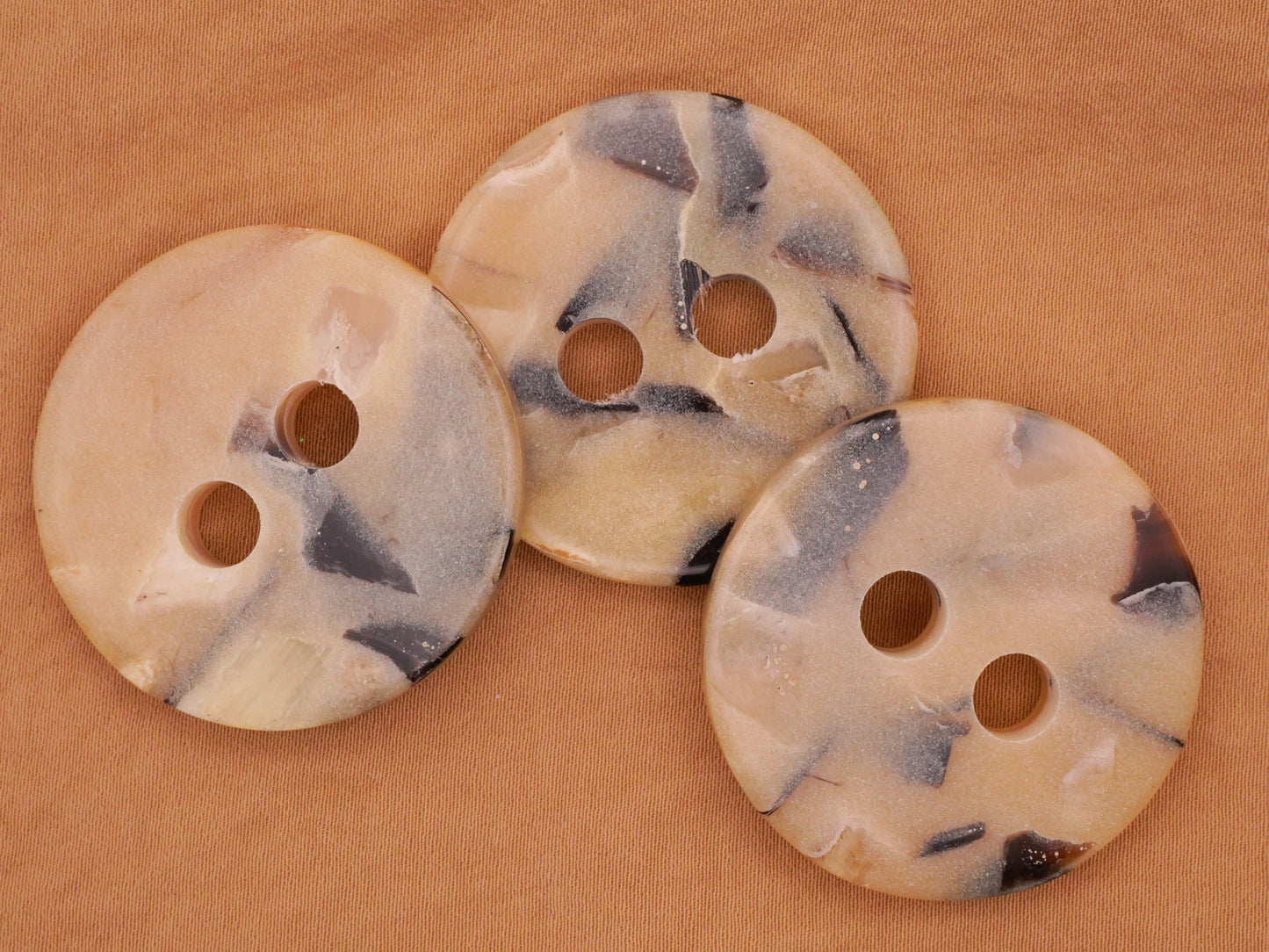 Composite Tan Brown Large Resin Plastic Button 35mm