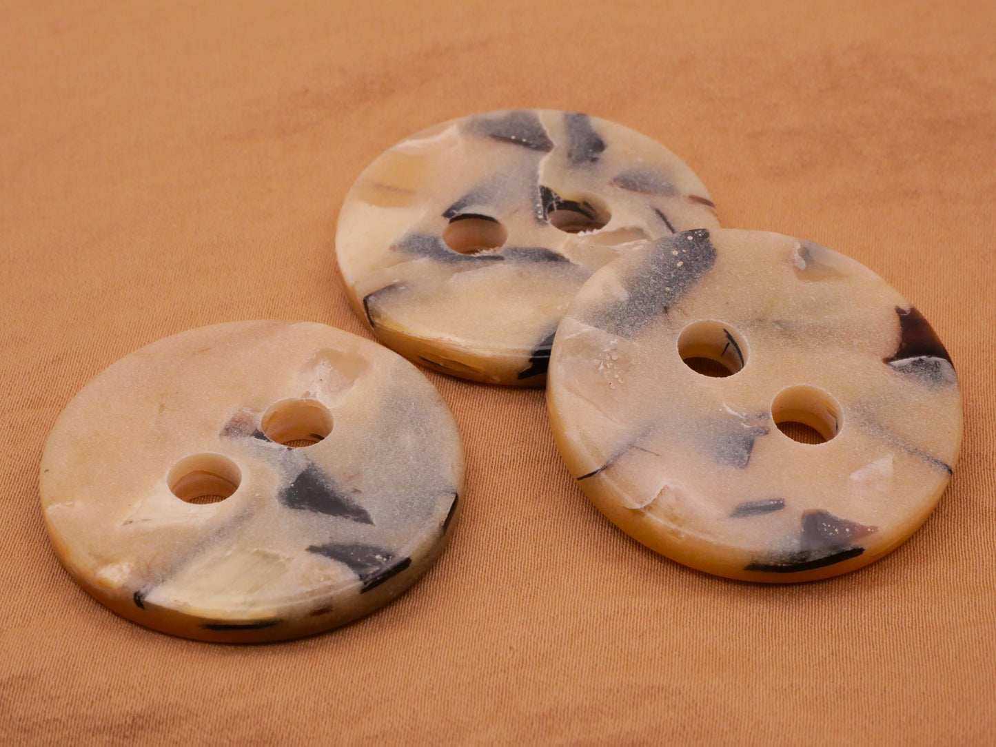 Composite Tan Brown Large Resin Plastic Button 35mm