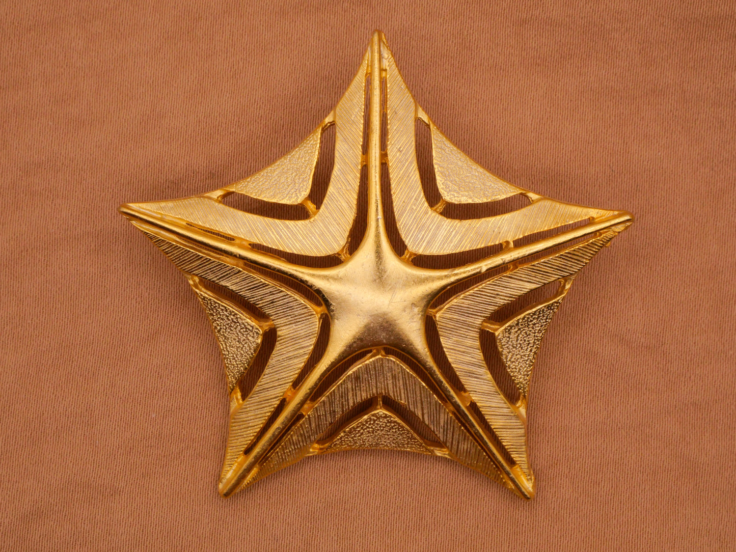 Star Starfish Vintage Large Gold Metal Button 51mm