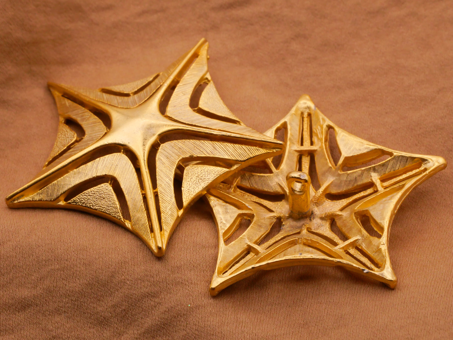 Star Starfish Vintage Large Gold Metal Button 51mm