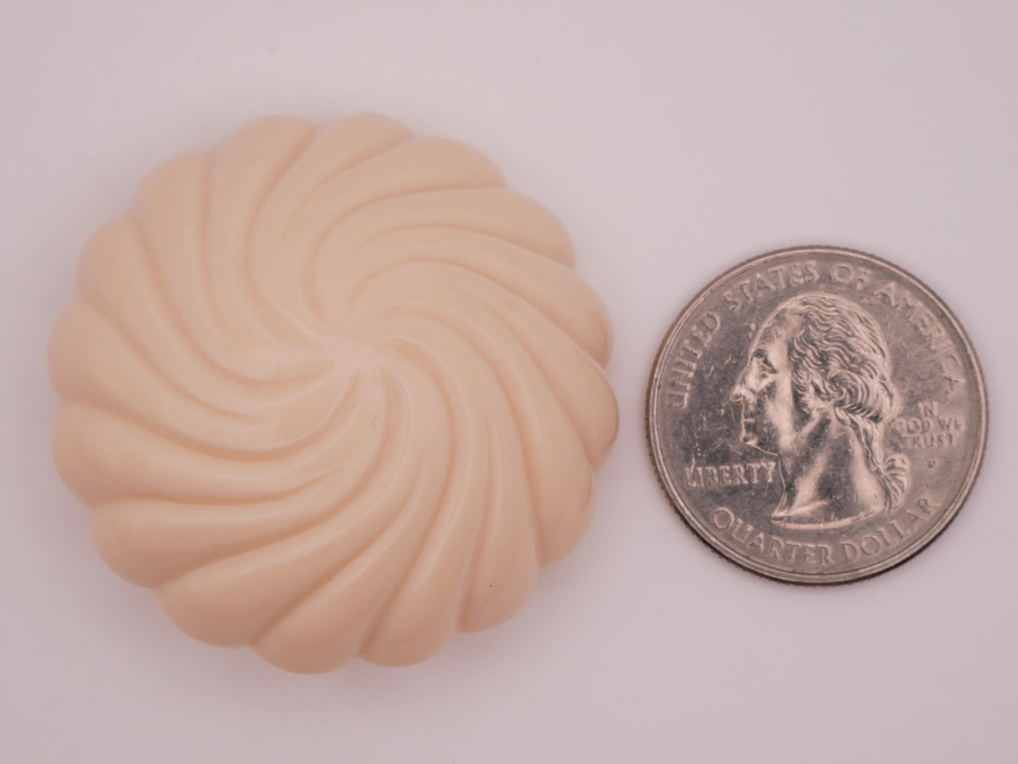 Spiral Shell Vintage Large Ivory Plastic Button 40mm