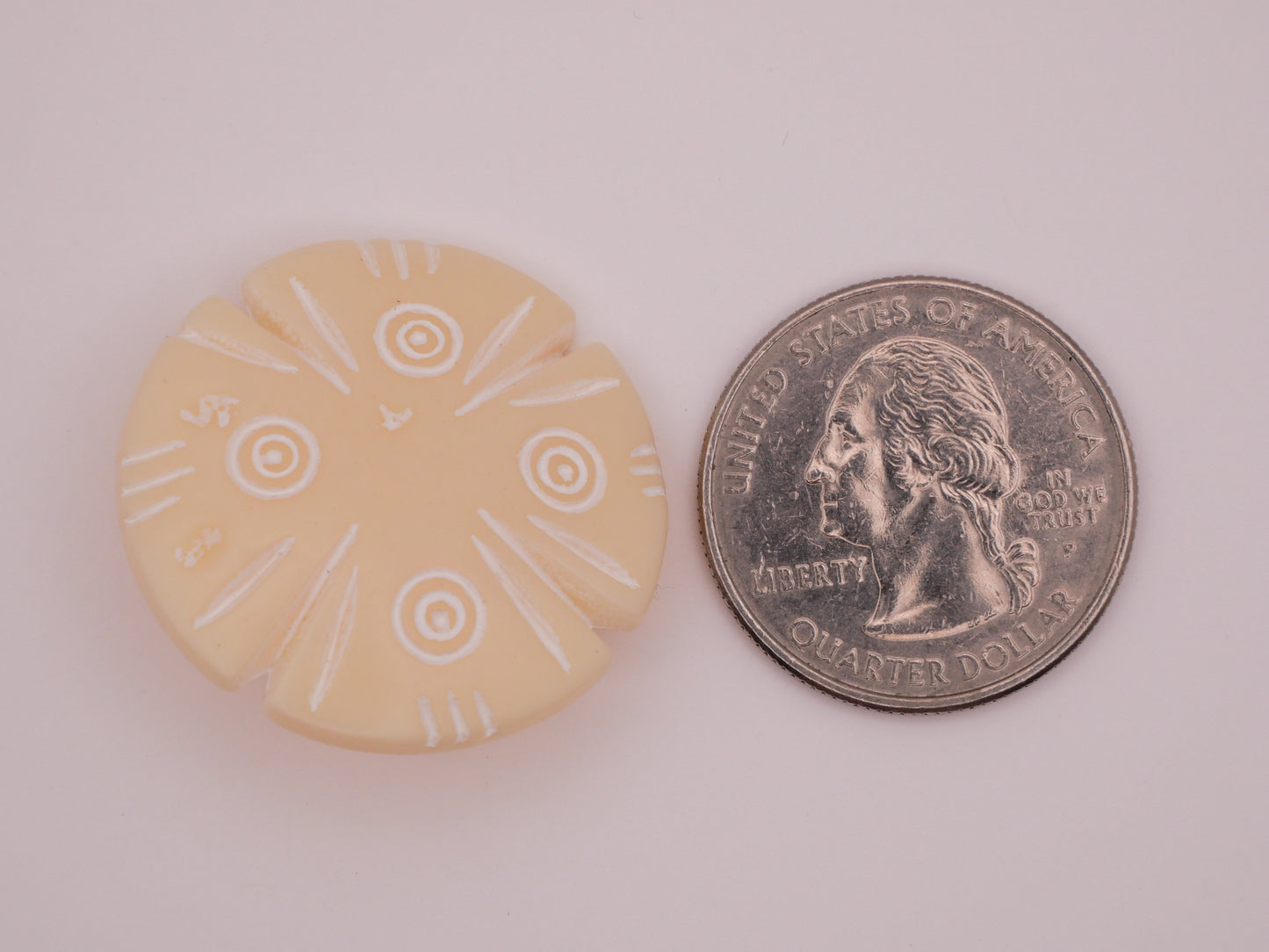 Sand Dollar Fossil Vintage Plastic Button 30mm