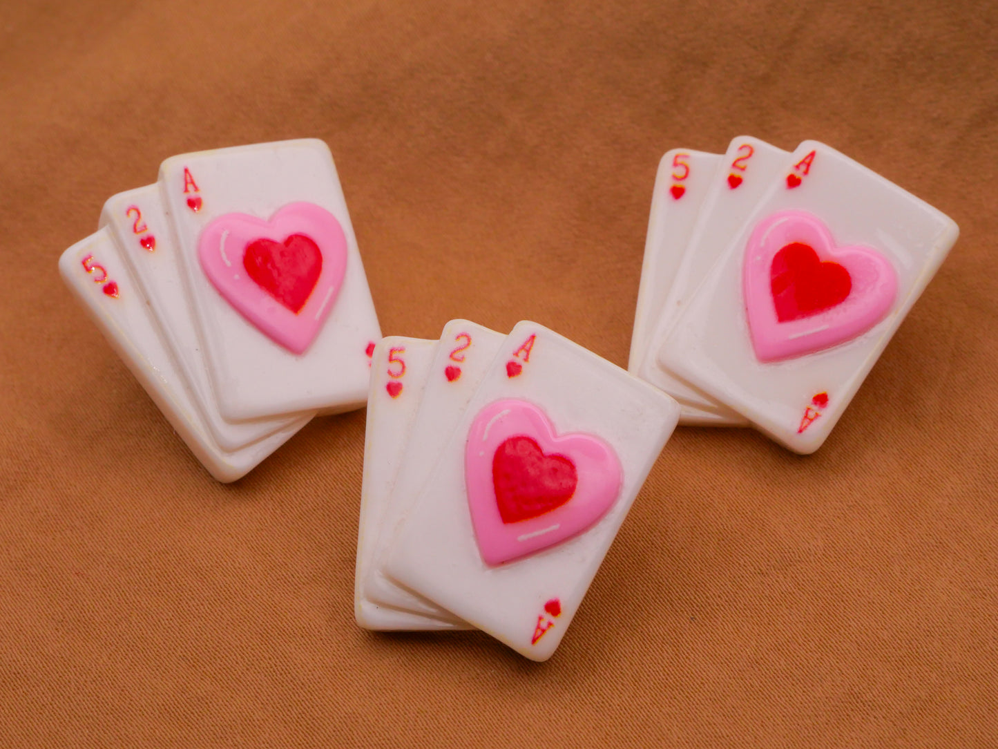 Playing Cards Suits Ace of Hearts Plastic Button 24x26mm