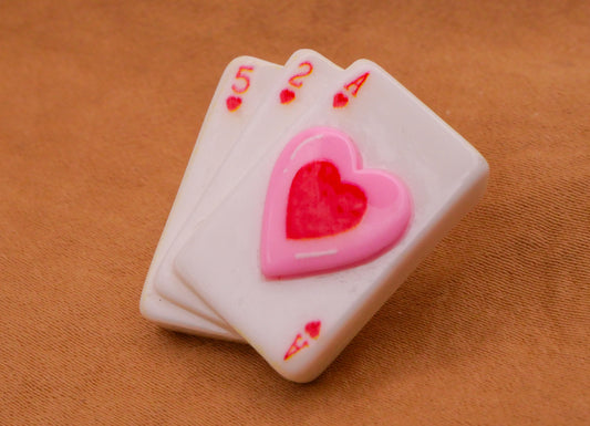 Playing Cards Suits Ace of Hearts Plastic Button 24x26mm