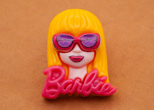 Barbie Sunglasses Verbal Plastic Button 21x27mm