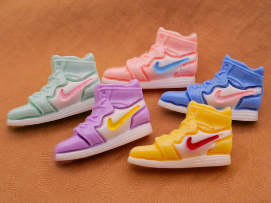 Nike High Top Sneaker Basketball Shoe Pastel Plastic Set of Five Buttons 18x28mm